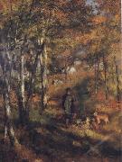 Pierre Renoir, The Painter Jules Le Coeur walking his Dogs in the Forest of Fontainebleau